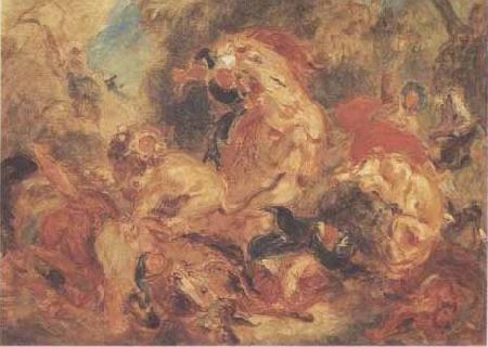 Eugene Delacroix La Chasse aux lions china oil painting image
